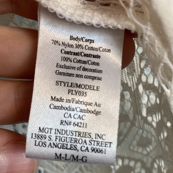 In Bloom by Jonquil Womens Size M/L White Lace Open Front Kimono Cover Up Robe - Picture 6 of 13